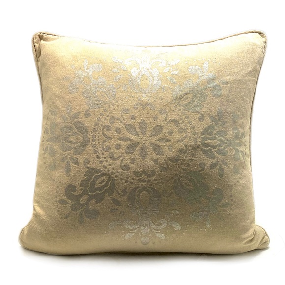 Isaac Mizrahi Other - Khaki & Silver Lace Print Down Throw Pillow
